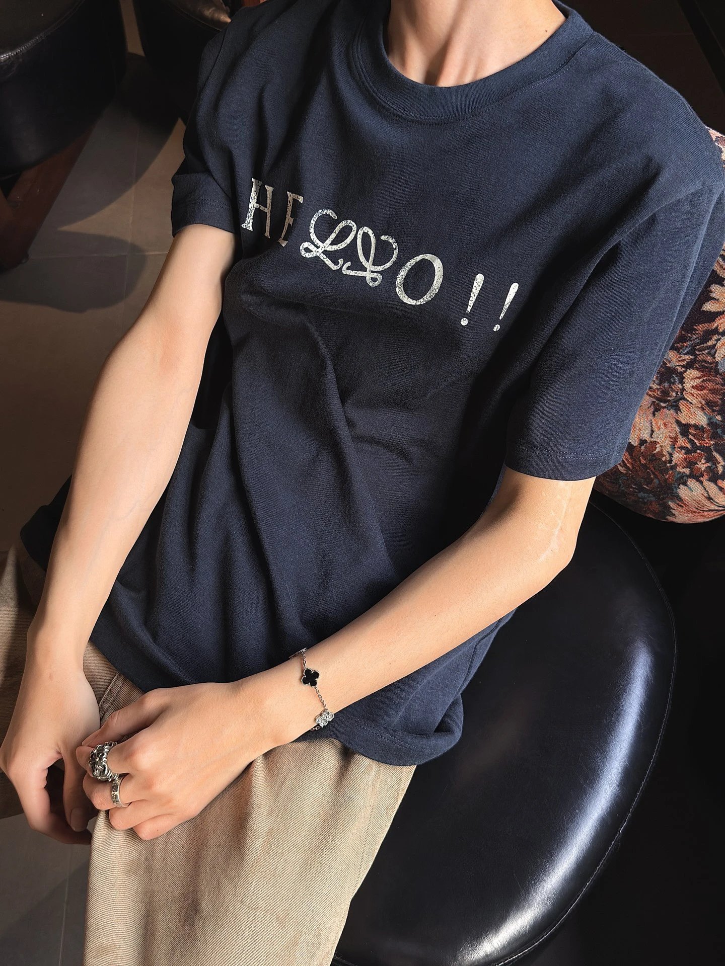 RD-C181 · Letter-Print Cotton-Blend T-Shirt showcase view 2