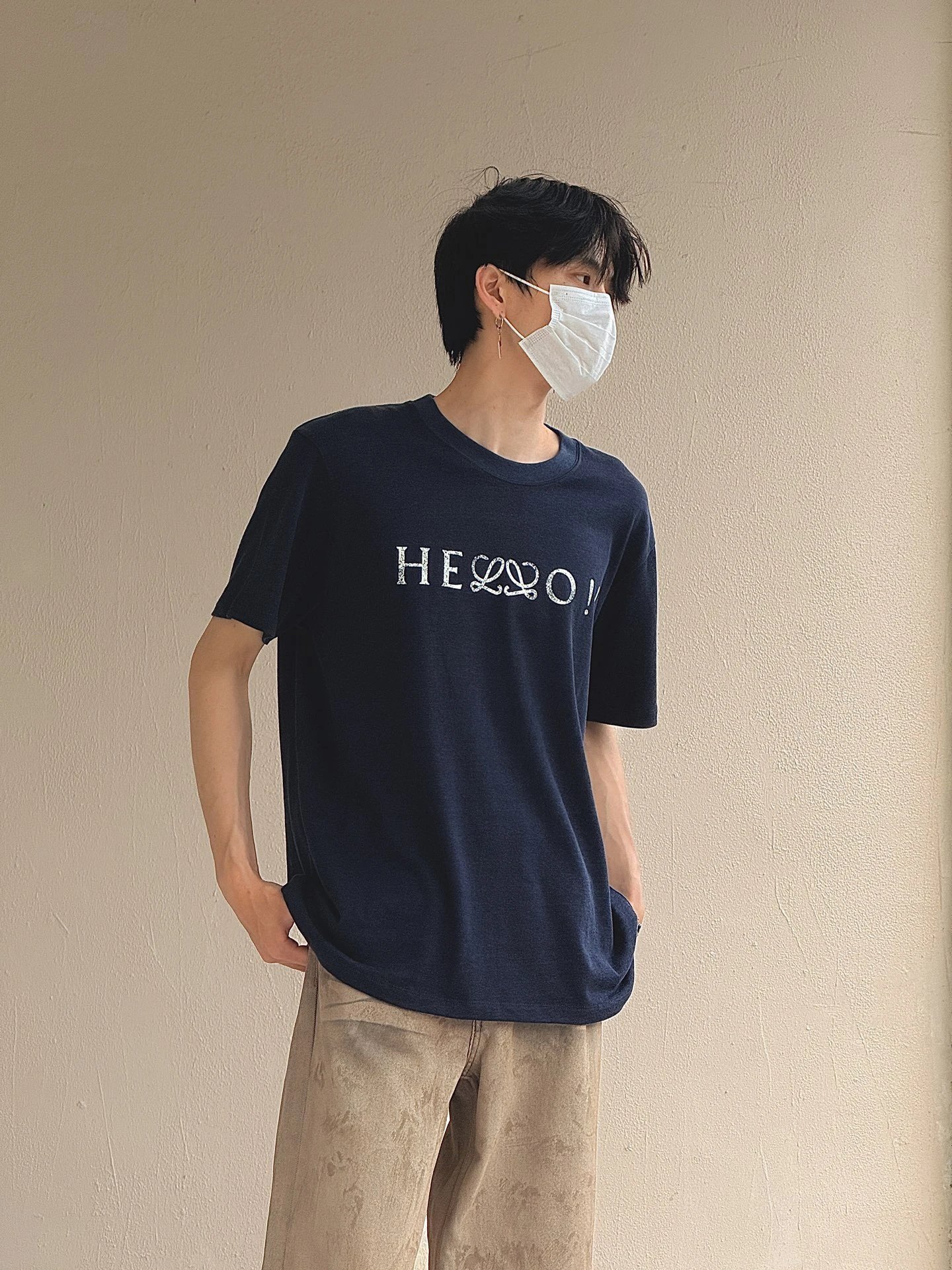 RD-C181 · Letter-Print Cotton-Blend T-Shirt showcase view 7