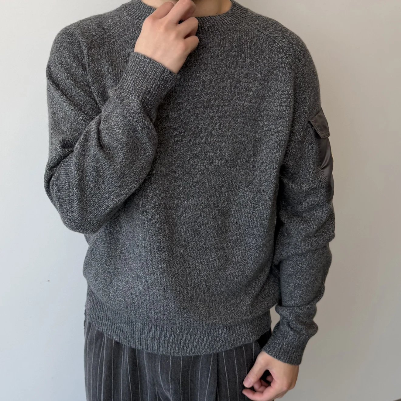 RD-C376 · Mouliné Patchwork Crewneck Sweater showcase view 2