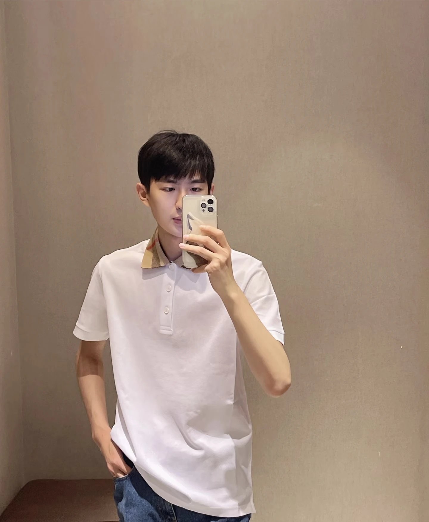 RD-C104 · Classic Check-Collar Polo Shirt showcase view 5