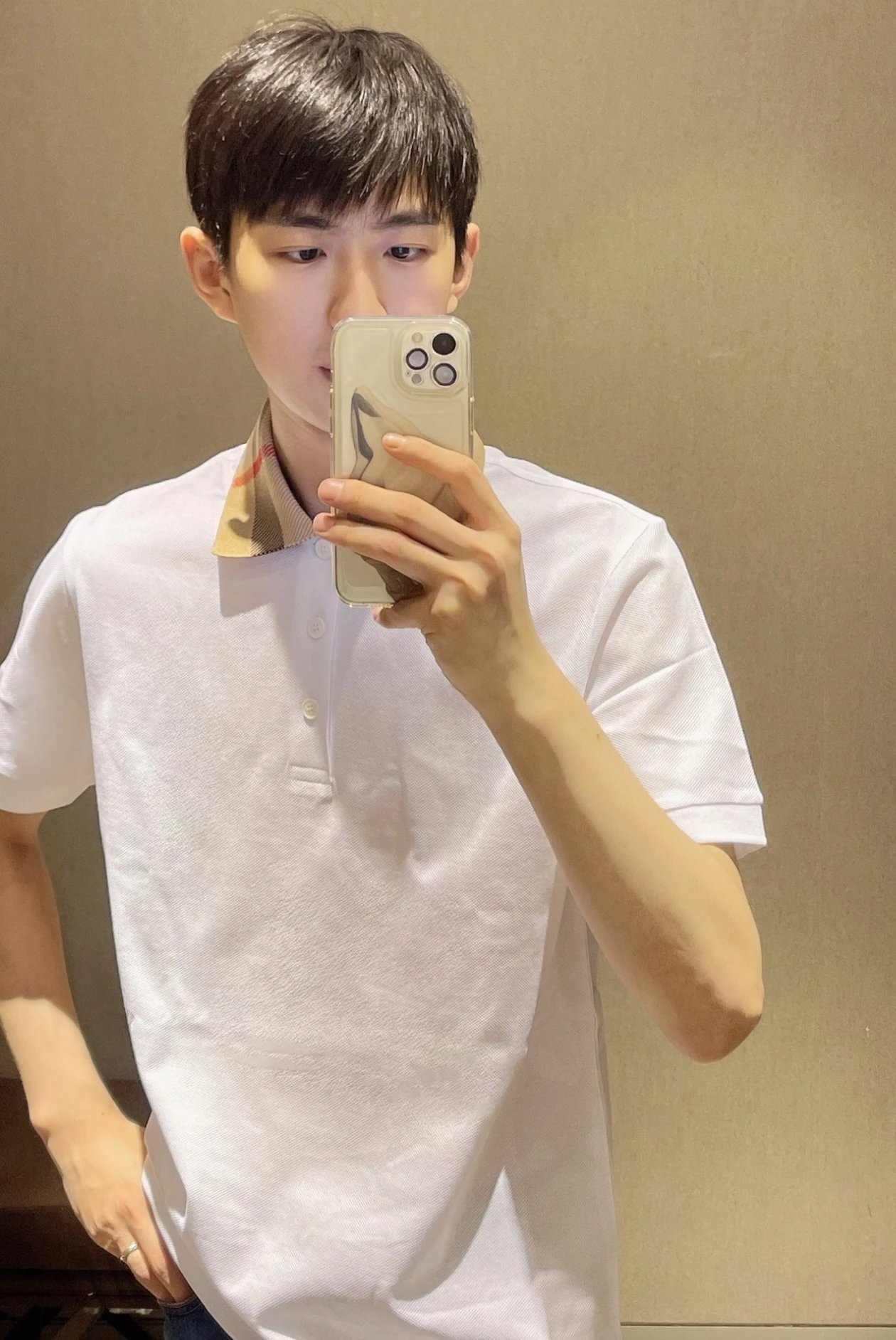 RD-C104 · Classic Check-Collar Polo Shirt showcase view 6