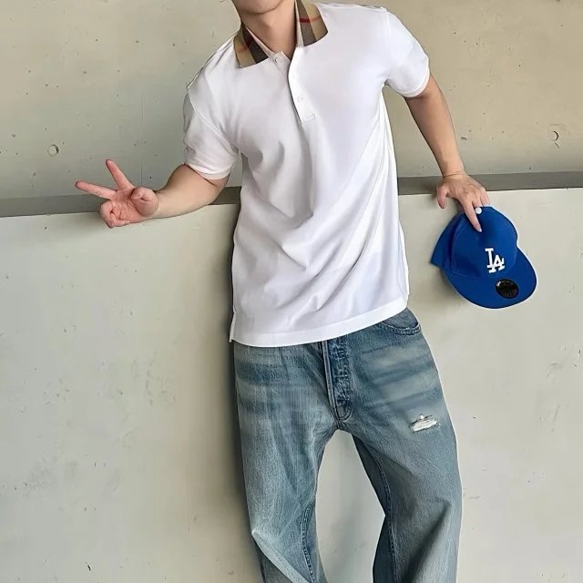 RD-C104 · Classic Check-Collar Polo Shirt showcase view 9
