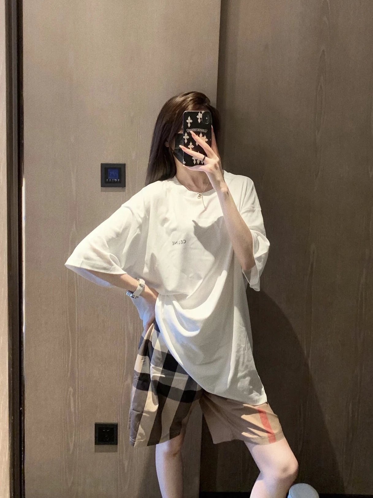 RD-C295 · Classic Patchwork Plaid Drawstring Shorts showcase view 3