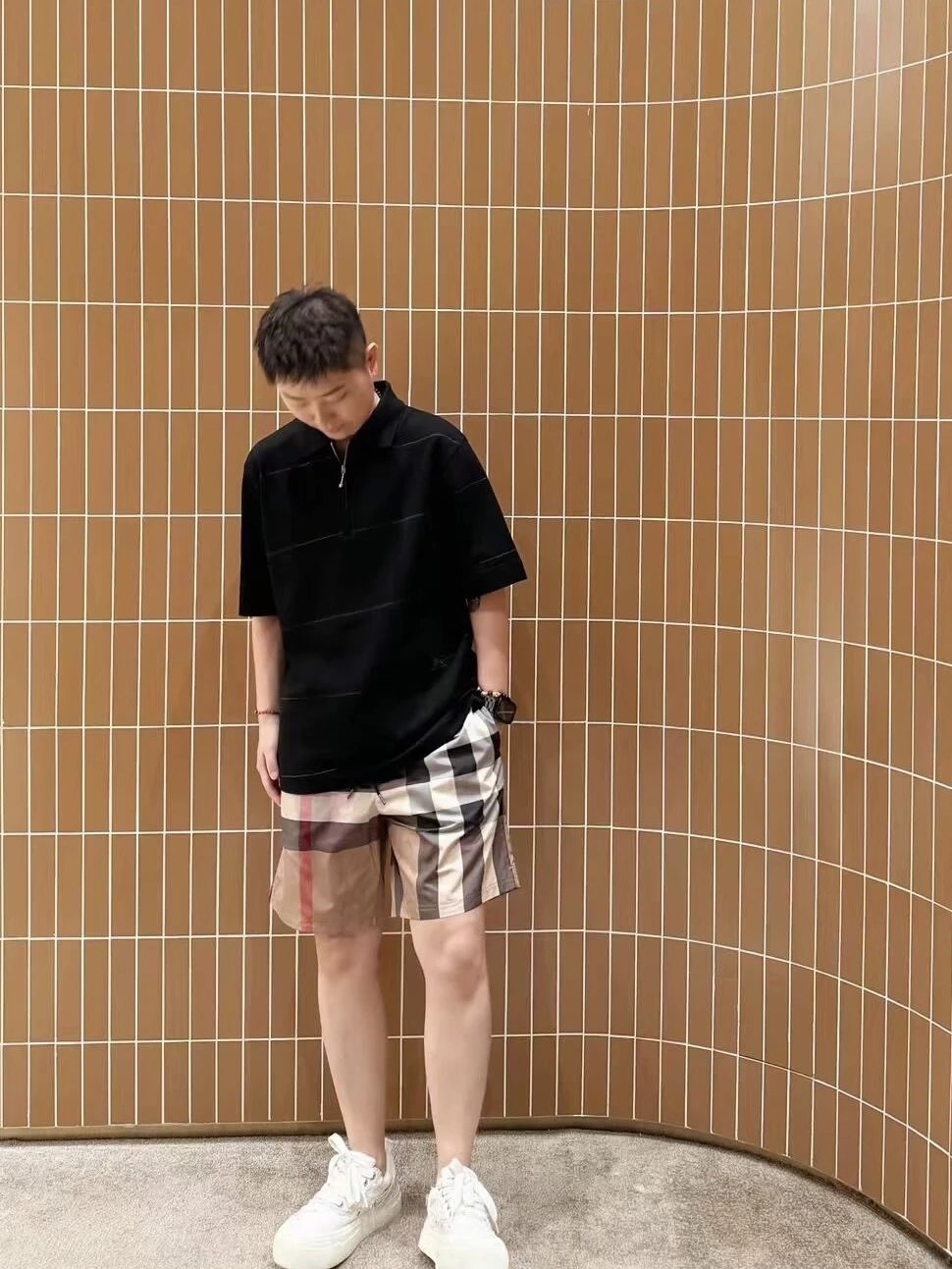 RD-C295 · Classic Patchwork Plaid Drawstring Shorts showcase view 5