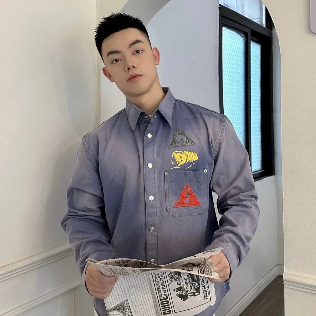 RD-C345 · Light Blue Cosmic Desert Long-Sleeve Shirt showcase view 1