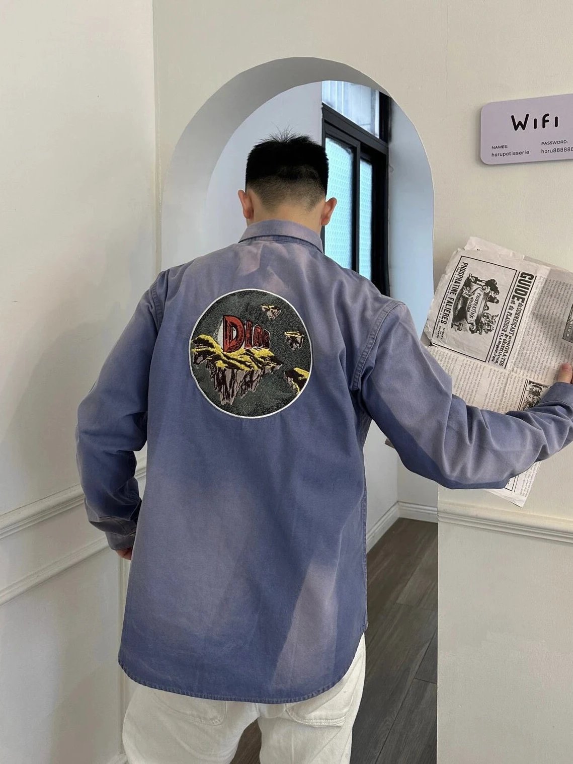 RD-C345 · Light Blue Cosmic Desert Long-Sleeve Shirt showcase view 3