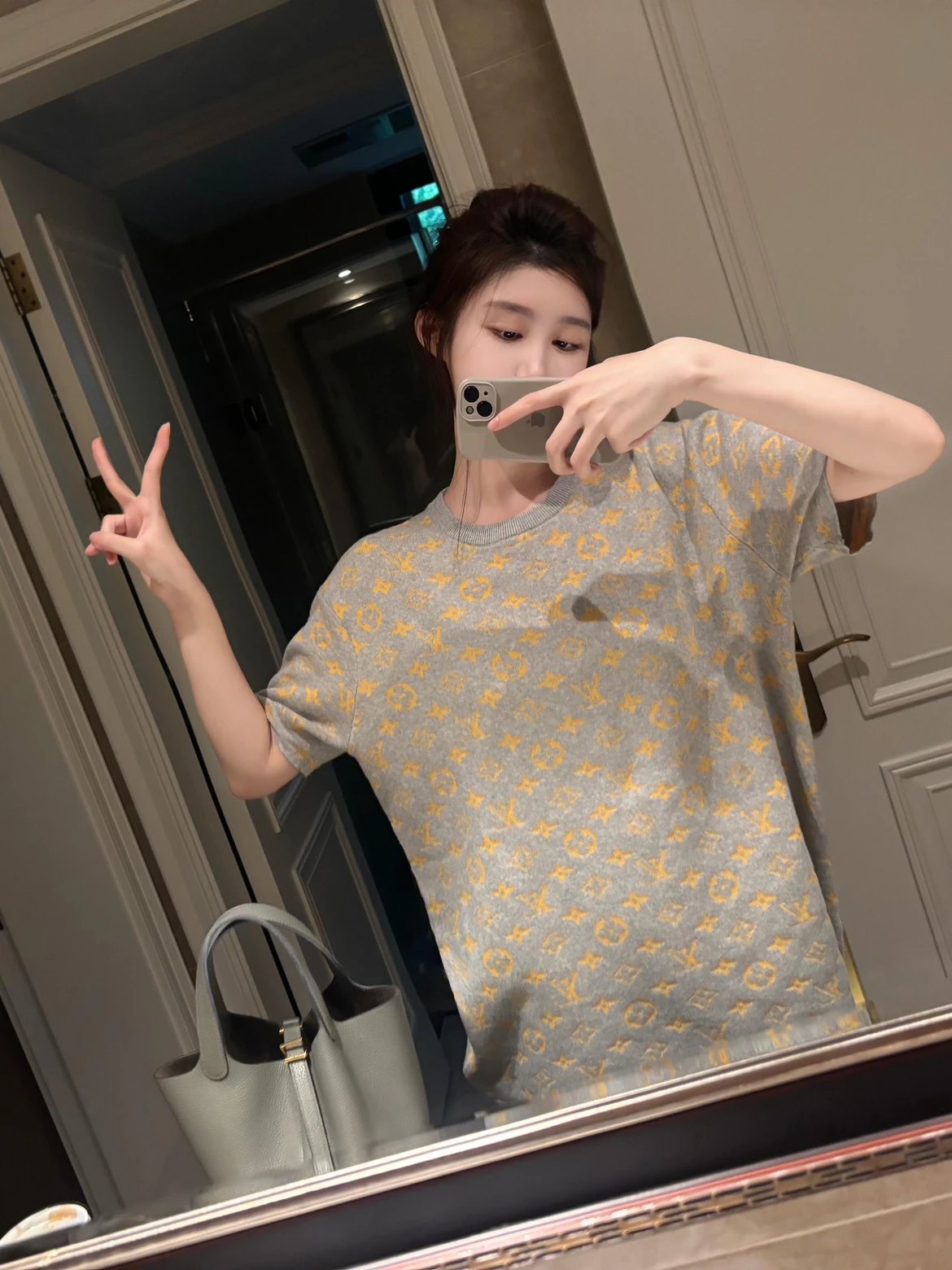RD-C183 · Custom All-Over Monogram Knit T-Shirt showcase view 3