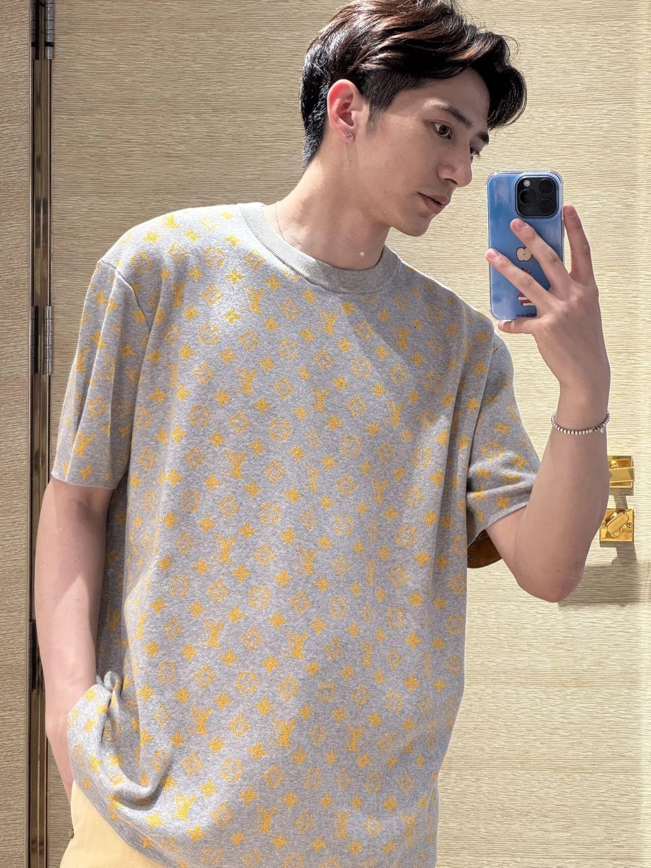 RD-C183 · Custom All-Over Monogram Knit T-Shirt showcase view 5
