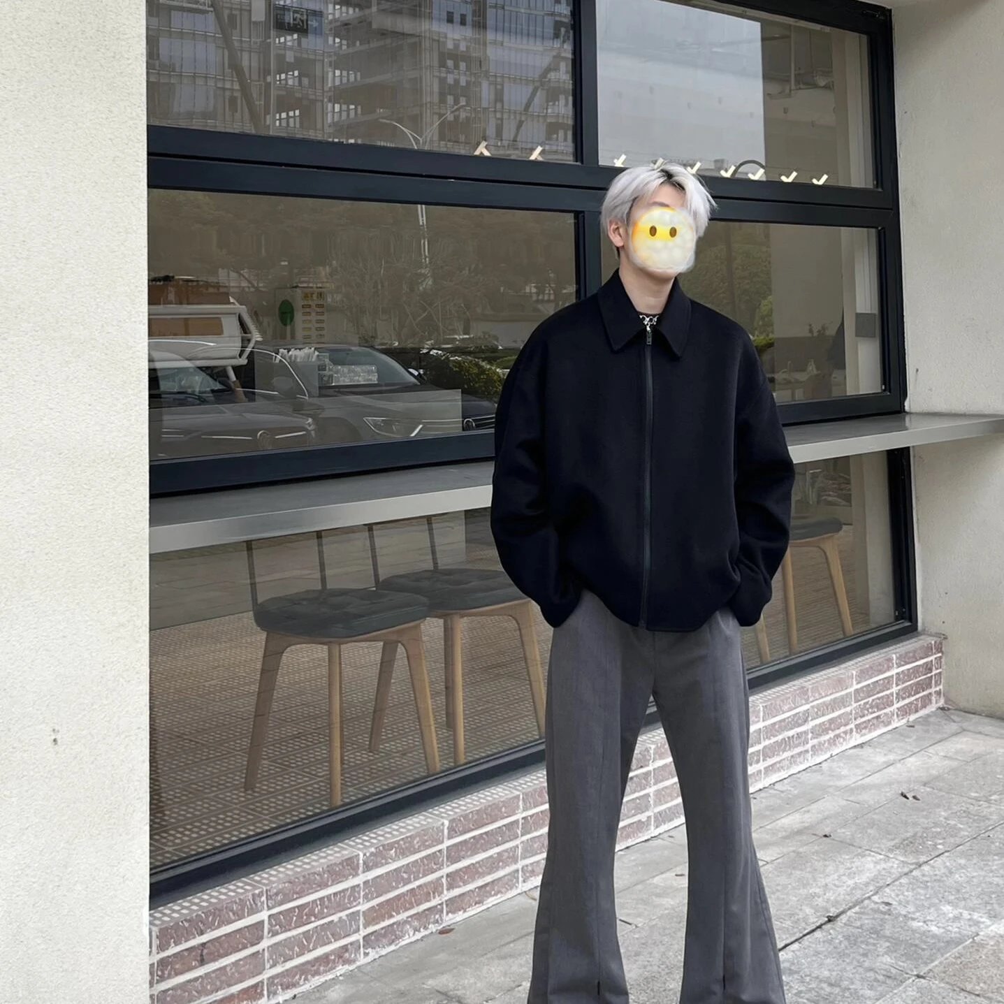RD-C239 · Black Wool-Cashmere Zip Jacket showcase view 2