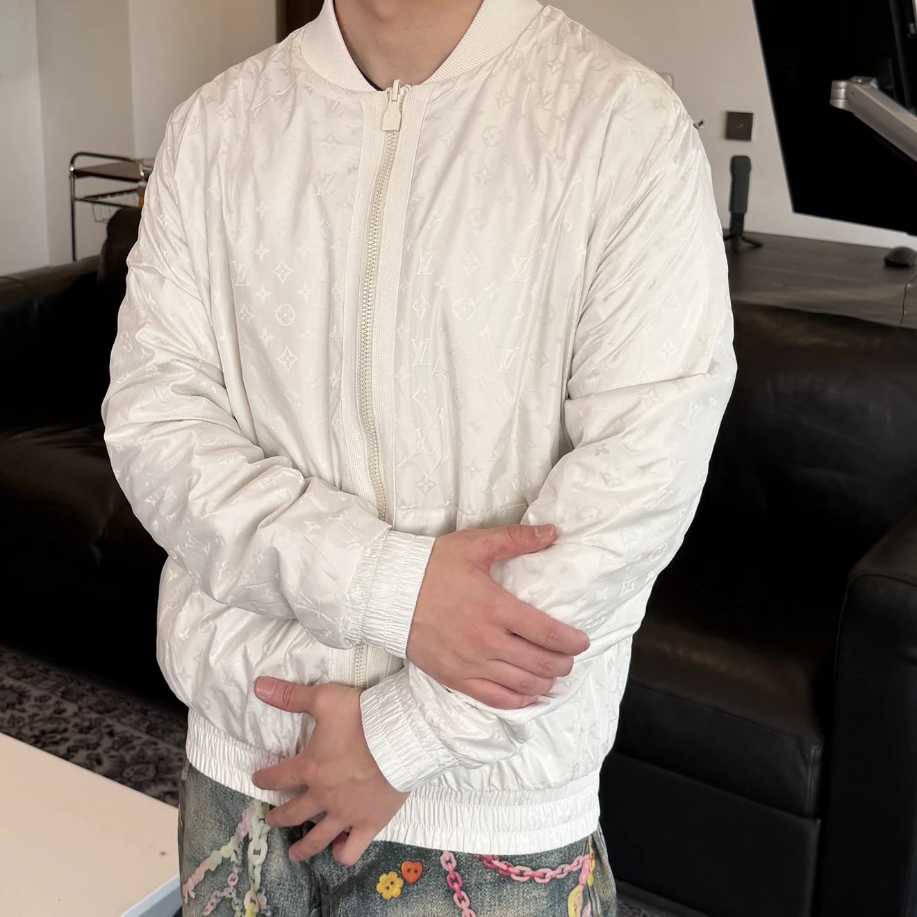 RD-C243 · Reversible Monogram Zip Bomber Jacket showcase view 1