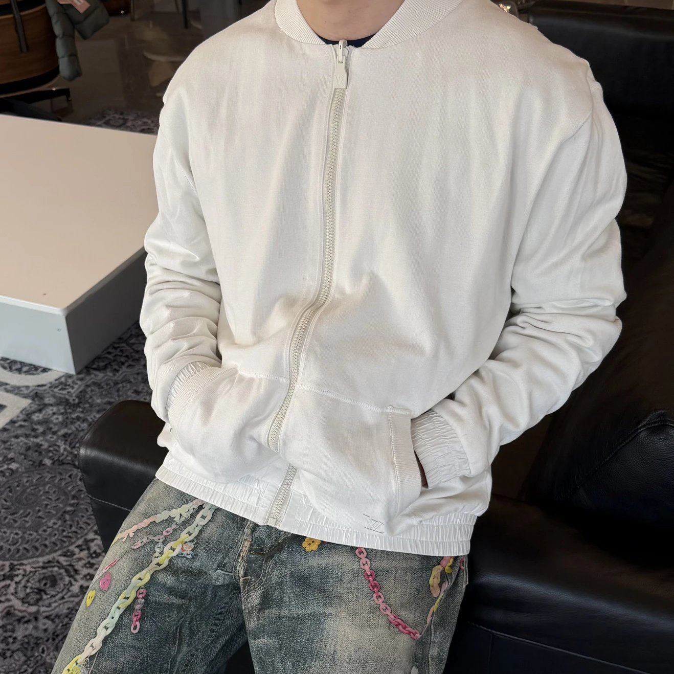 RD-C243 · Reversible Monogram Zip Bomber Jacket showcase view 4