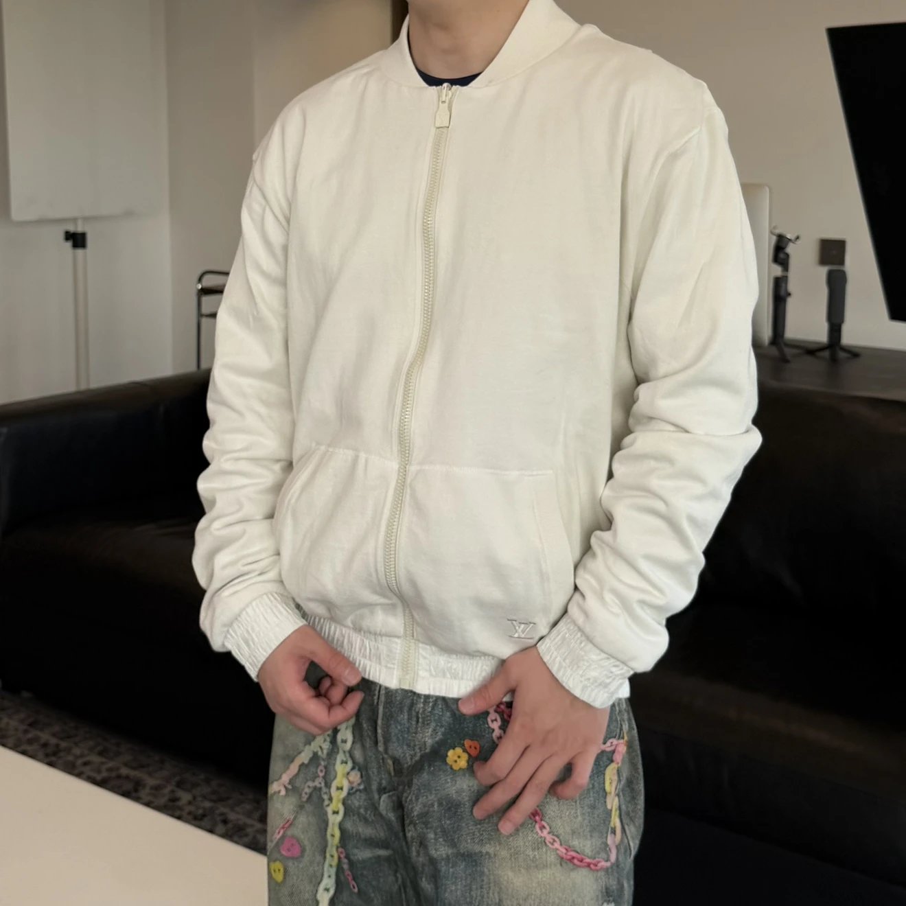RD-C243 · Reversible Monogram Zip Bomber Jacket showcase view 5
