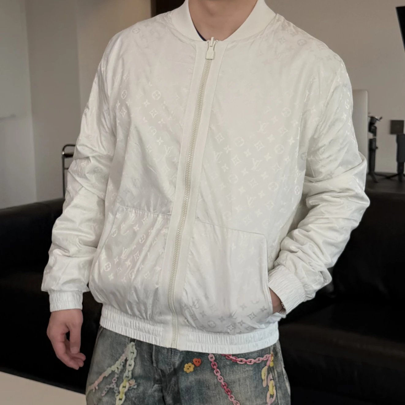 RD-C243 · Reversible Monogram Zip Bomber Jacket showcase view 7