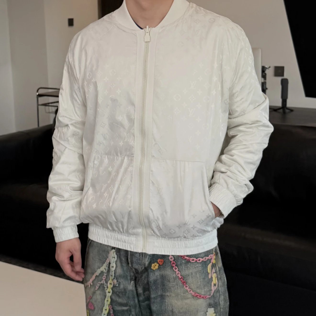 RD-C243 · Reversible Monogram Zip Bomber Jacket showcase view 8