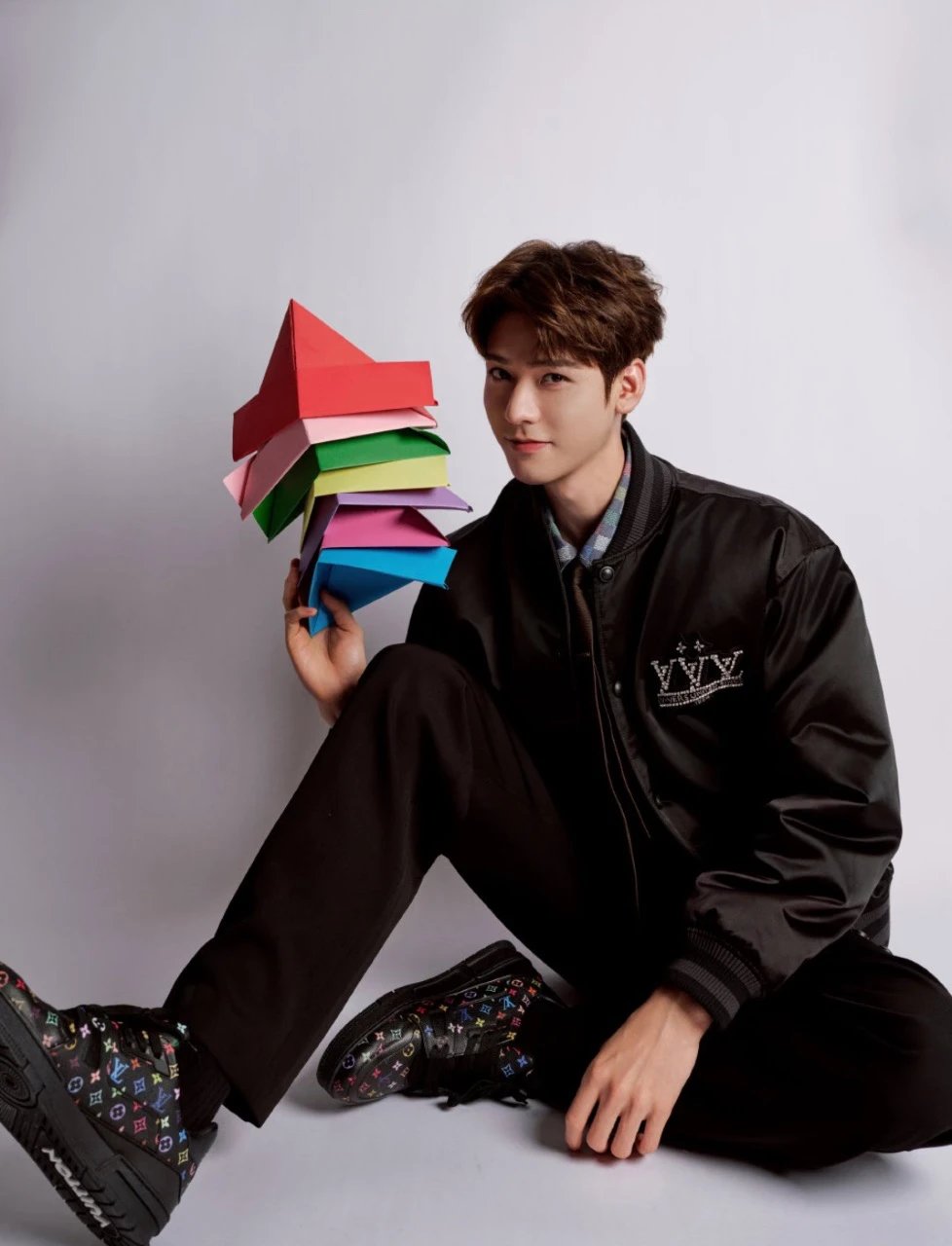 RD-C244 · Crystal-Emblem Satin Bomber Jacket showcase view 15