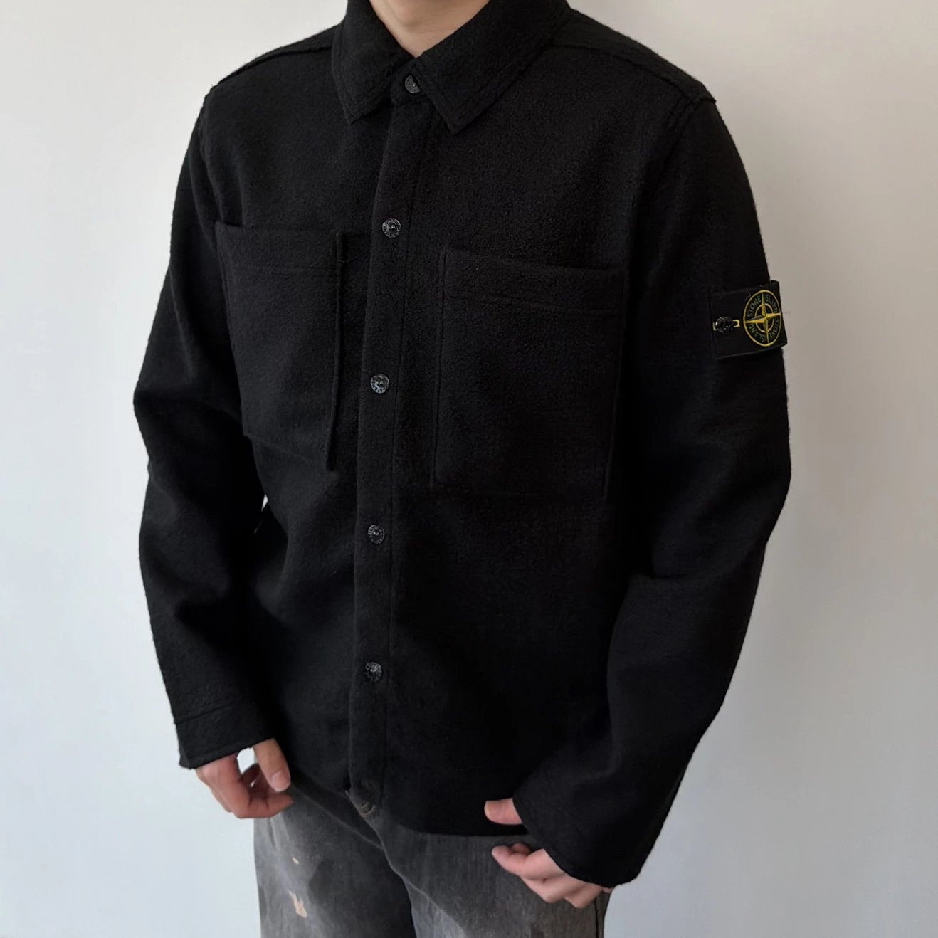 RD-C245 · Embroidered-Badge Woolen Overshirt Jacket showcase view 2