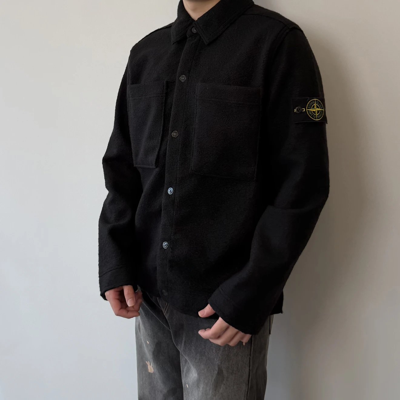 RD-C245 · Embroidered-Badge Woolen Overshirt Jacket showcase view 8