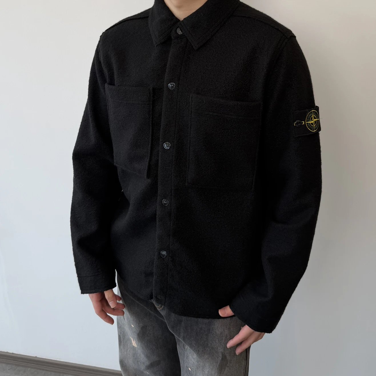 RD-C245 · Embroidered-Badge Woolen Overshirt Jacket showcase view 9