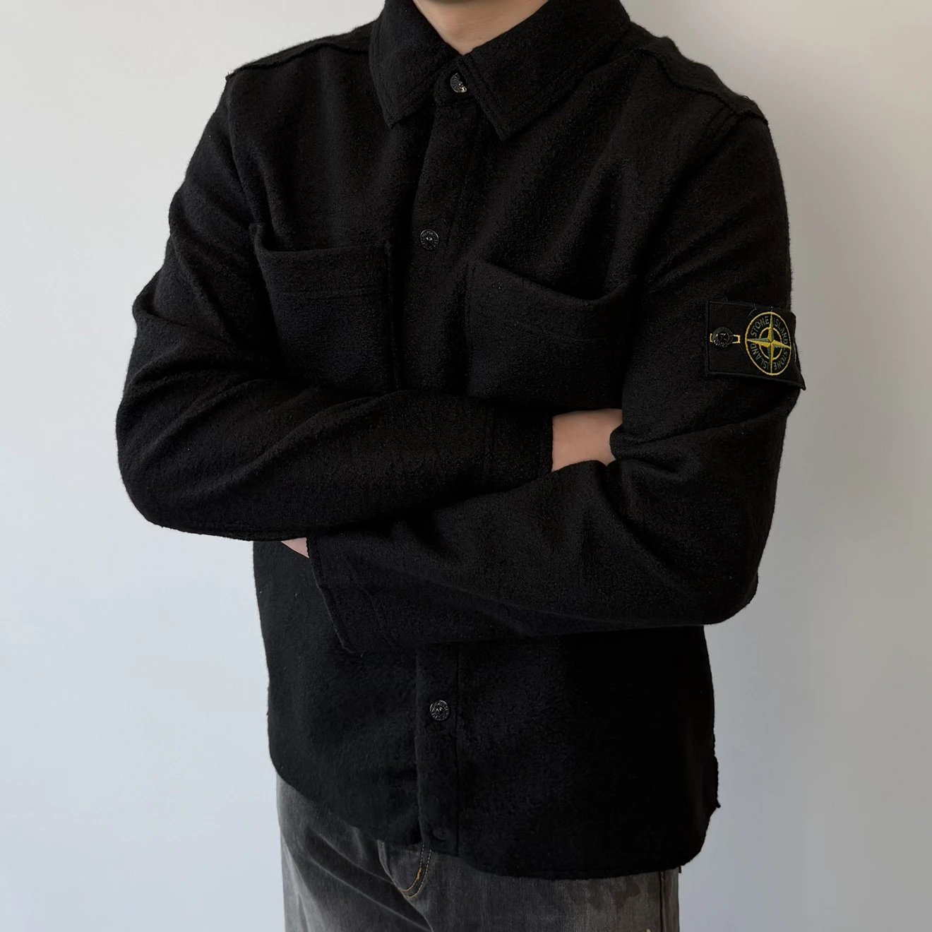 RD-C245 · Embroidered-Badge Woolen Overshirt Jacket showcase view 10