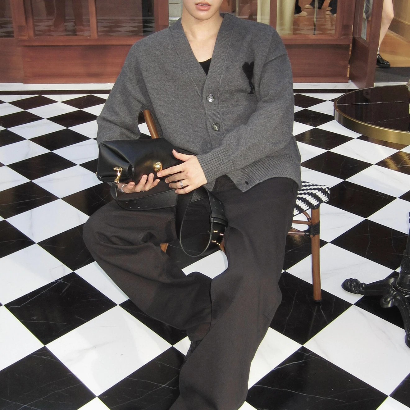 RD-C379 · Heart Logo Jacquard Cardigan showcase view 1