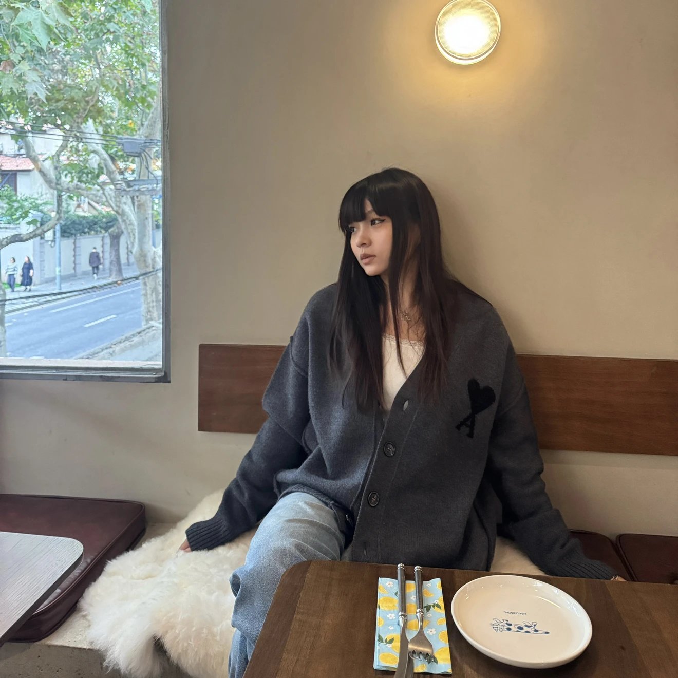 RD-C379 · Heart Logo Jacquard Cardigan showcase view 4