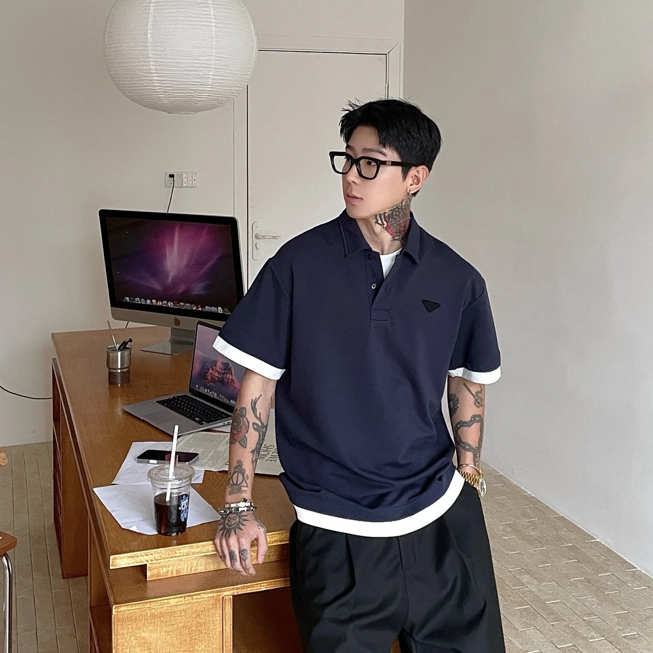 RD-C107 · Layered High-Count Cotton Piqué Polo showcase view 2