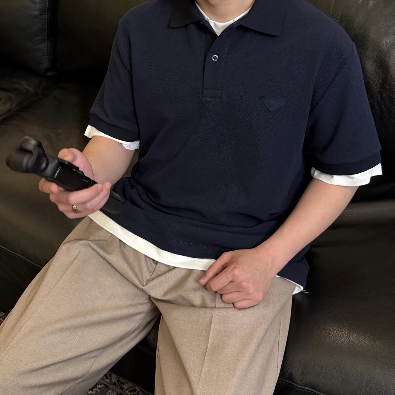 RD-C107 · Layered High-Count Cotton Piqué Polo showcase view 1