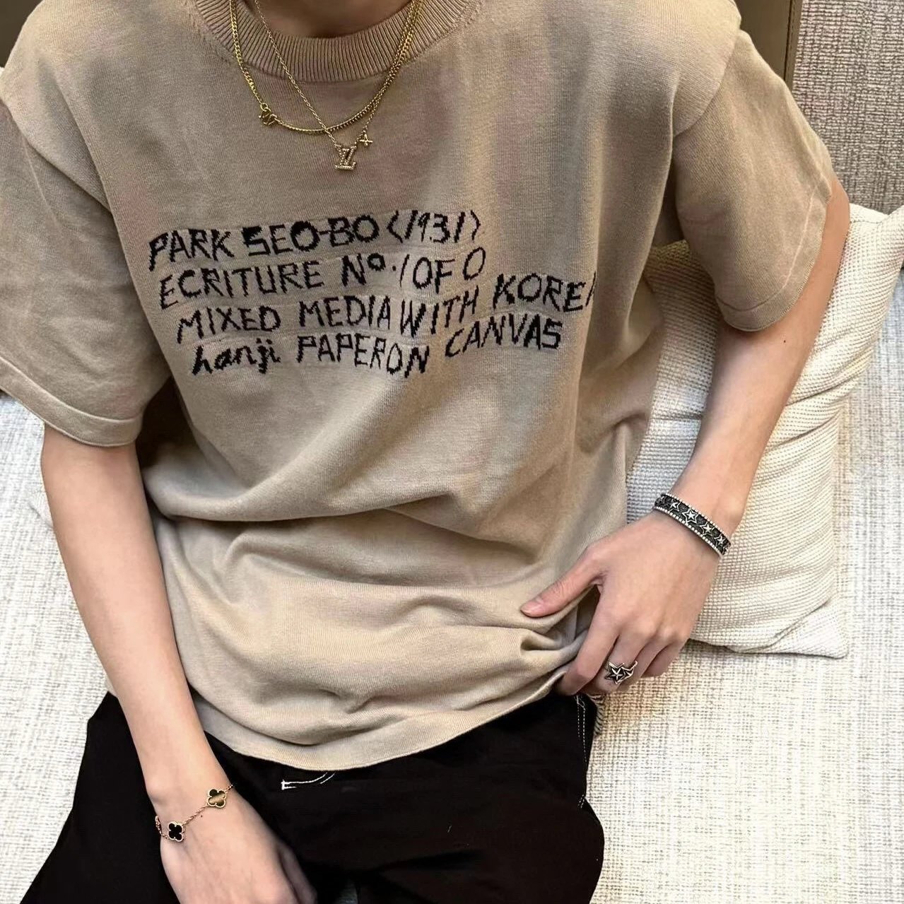 RD-C191 · Intarsia Knit T-Shirt showcase view 1