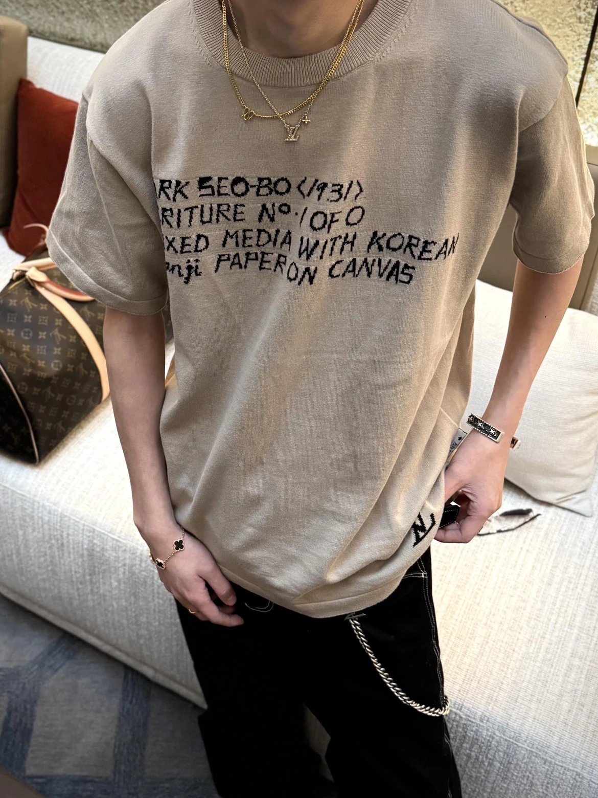 RD-C191 · Intarsia Knit T-Shirt showcase view 2
