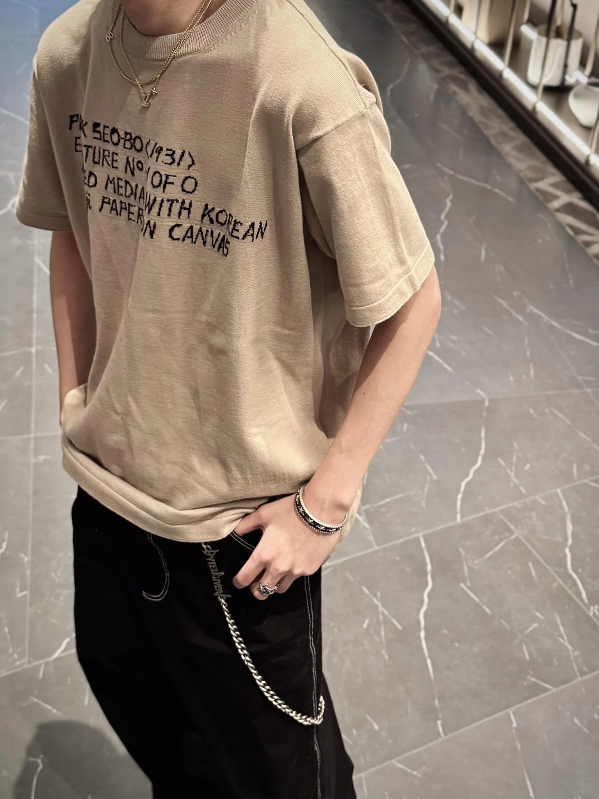RD-C191 · Intarsia Knit T-Shirt showcase view 4