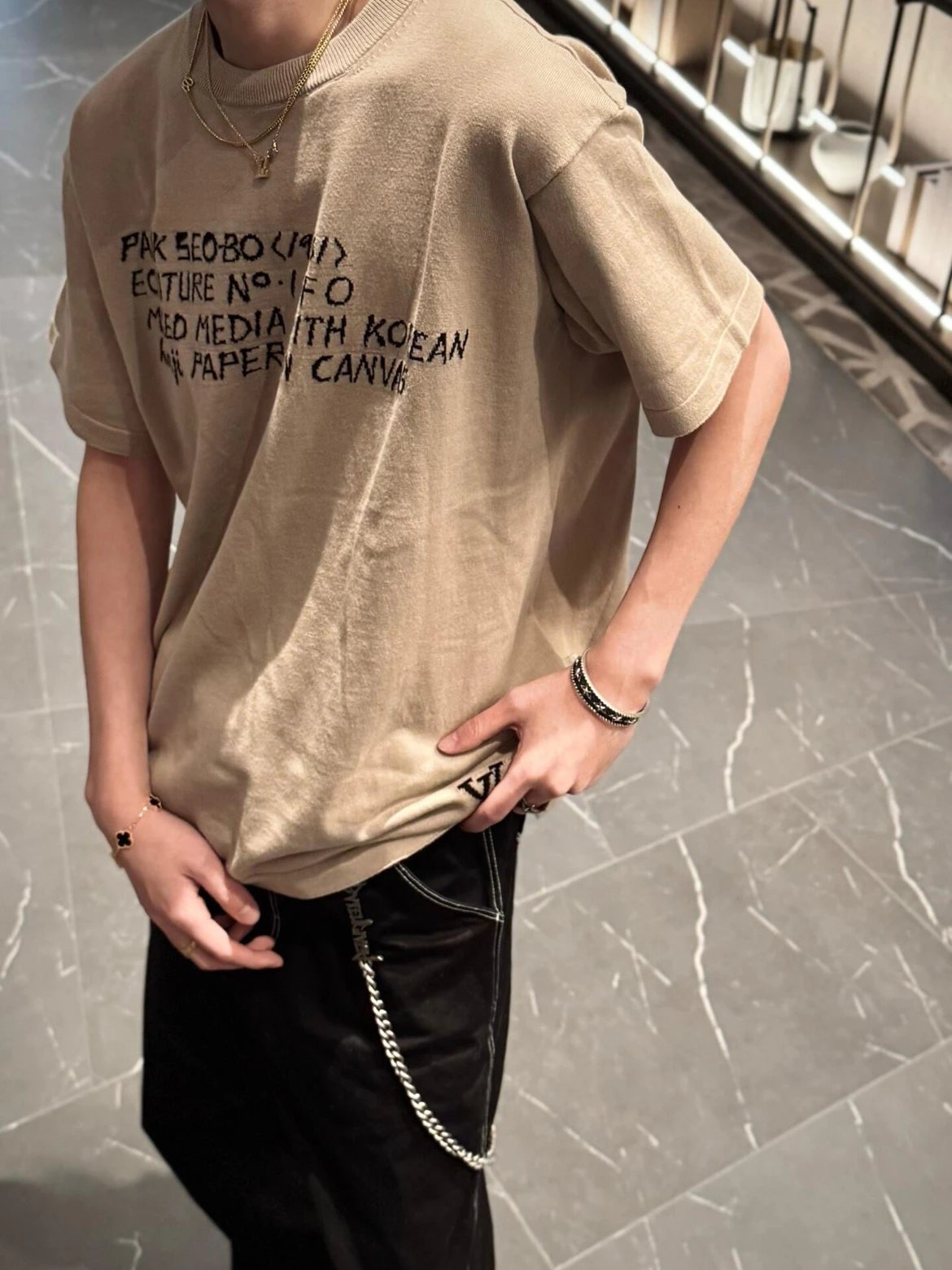 RD-C191 · Intarsia Knit T-Shirt showcase view 5