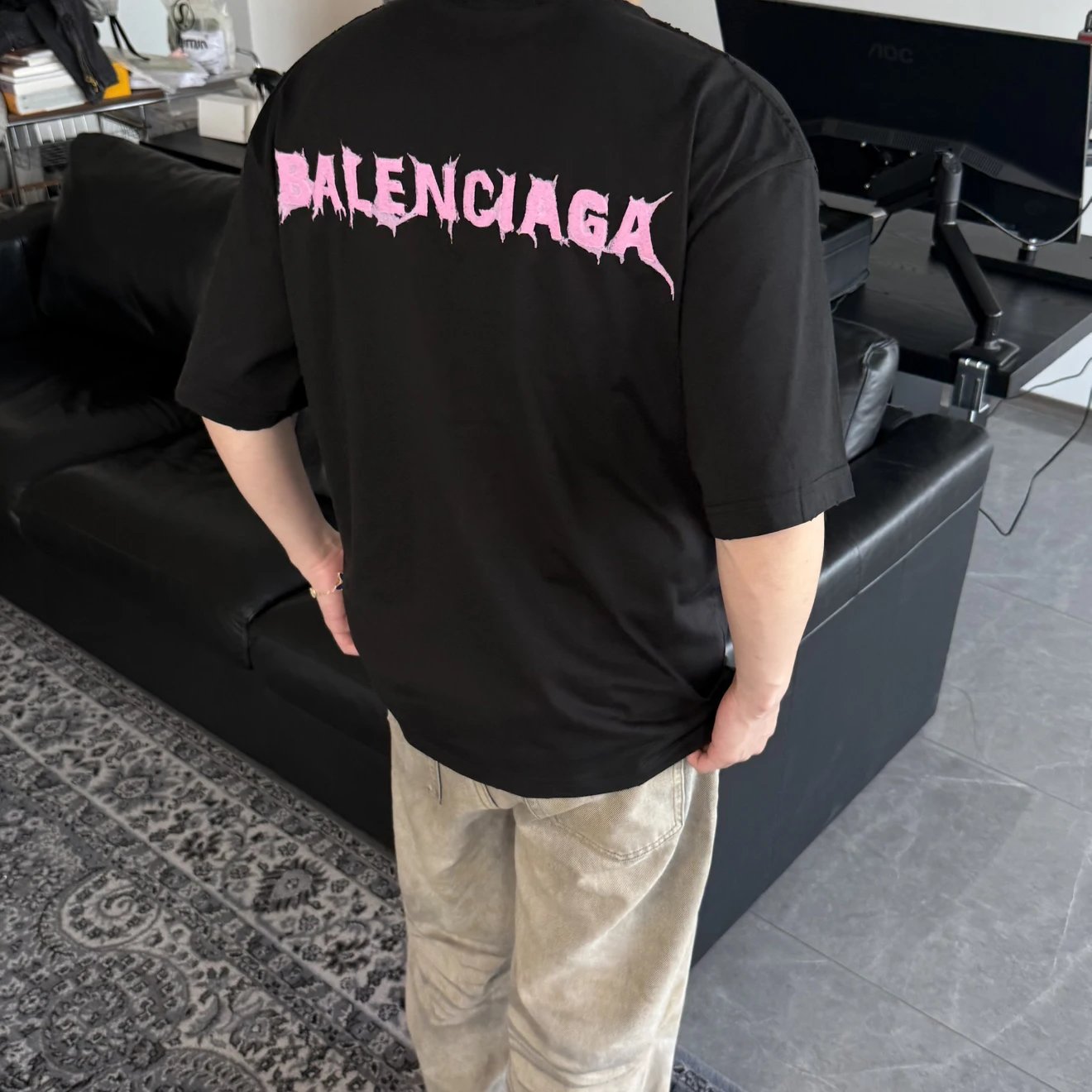 RD-C195 · Pink Letter Embroidery T-Shirt showcase view 6