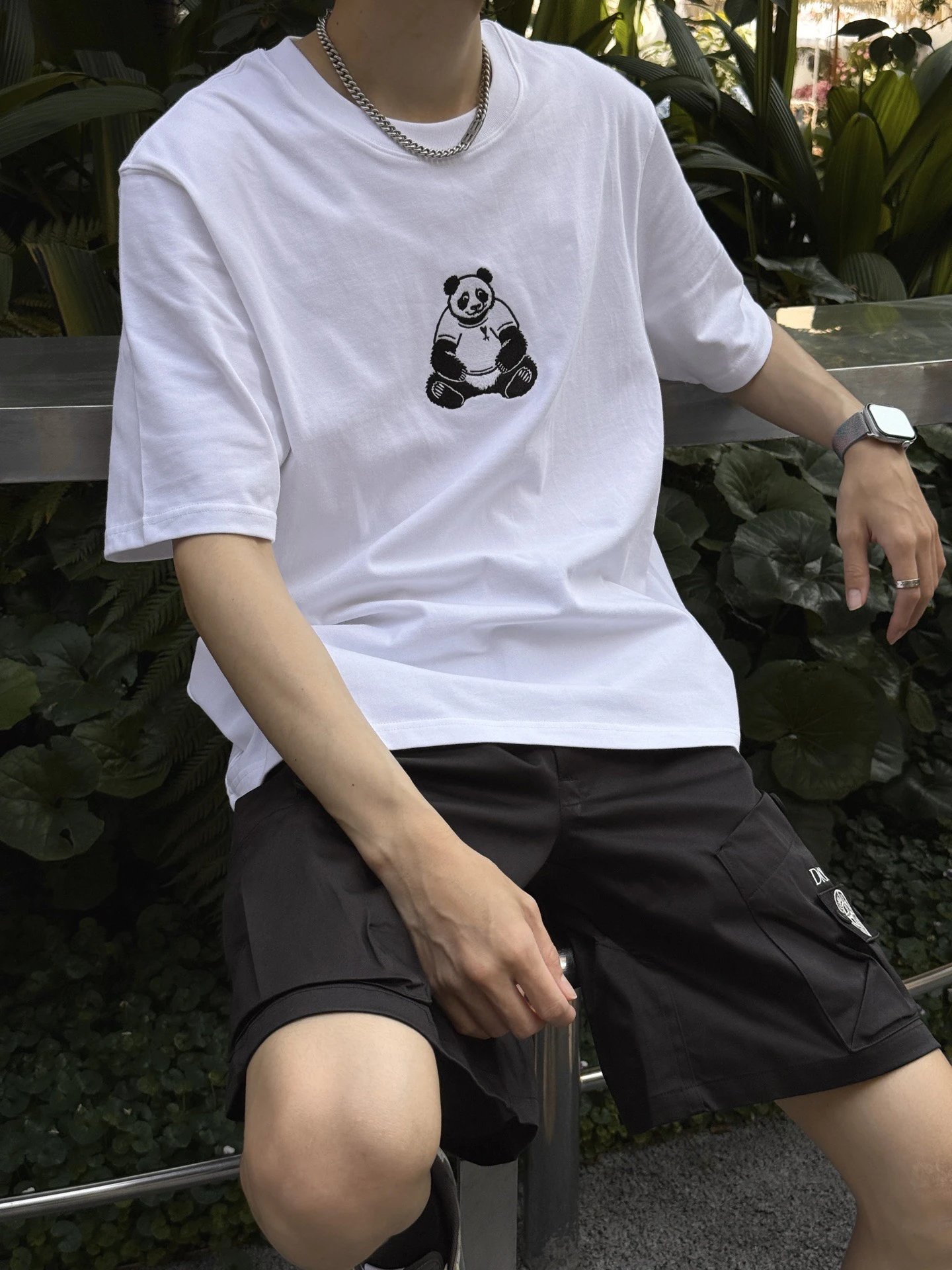 RD-C196 · Panda Embroidered T-Shirt showcase view 1