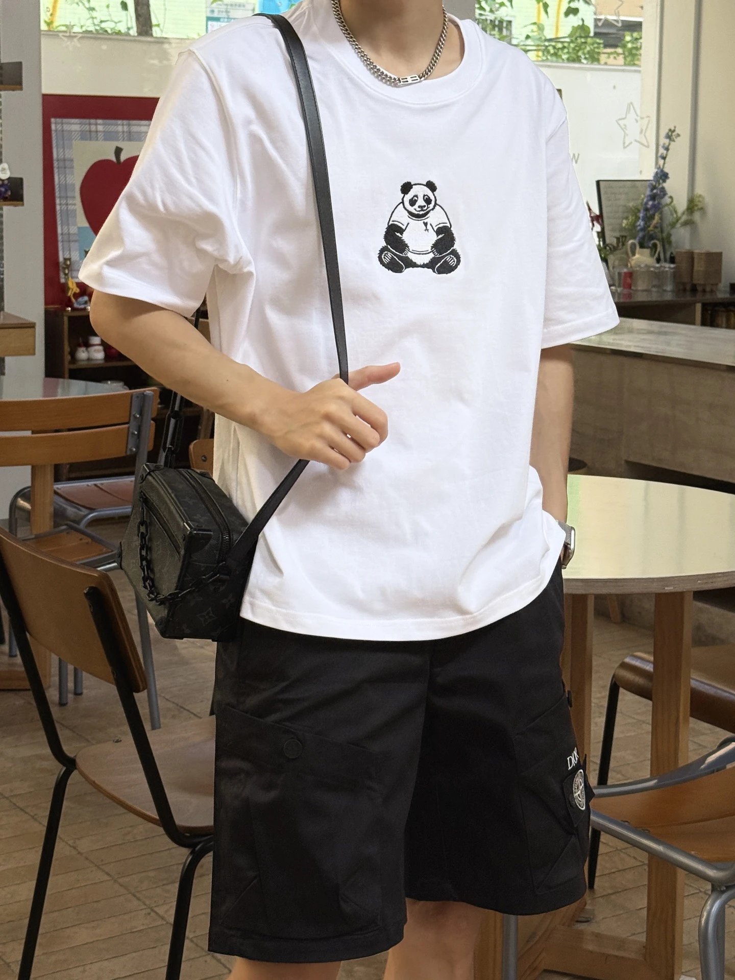 RD-C196 · Panda Embroidered T-Shirt showcase view 2