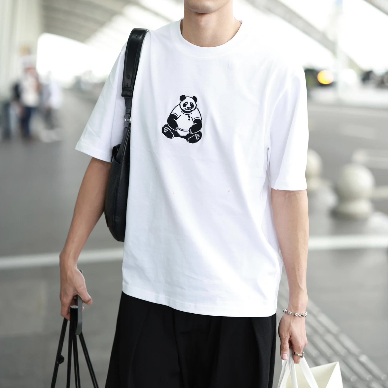 RD-C196 · Panda Embroidered T-Shirt showcase view 3