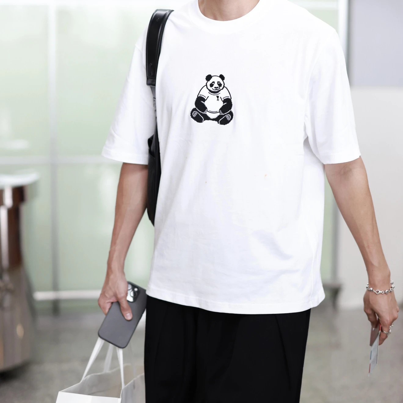 RD-C196 · Panda Embroidered T-Shirt showcase view 5