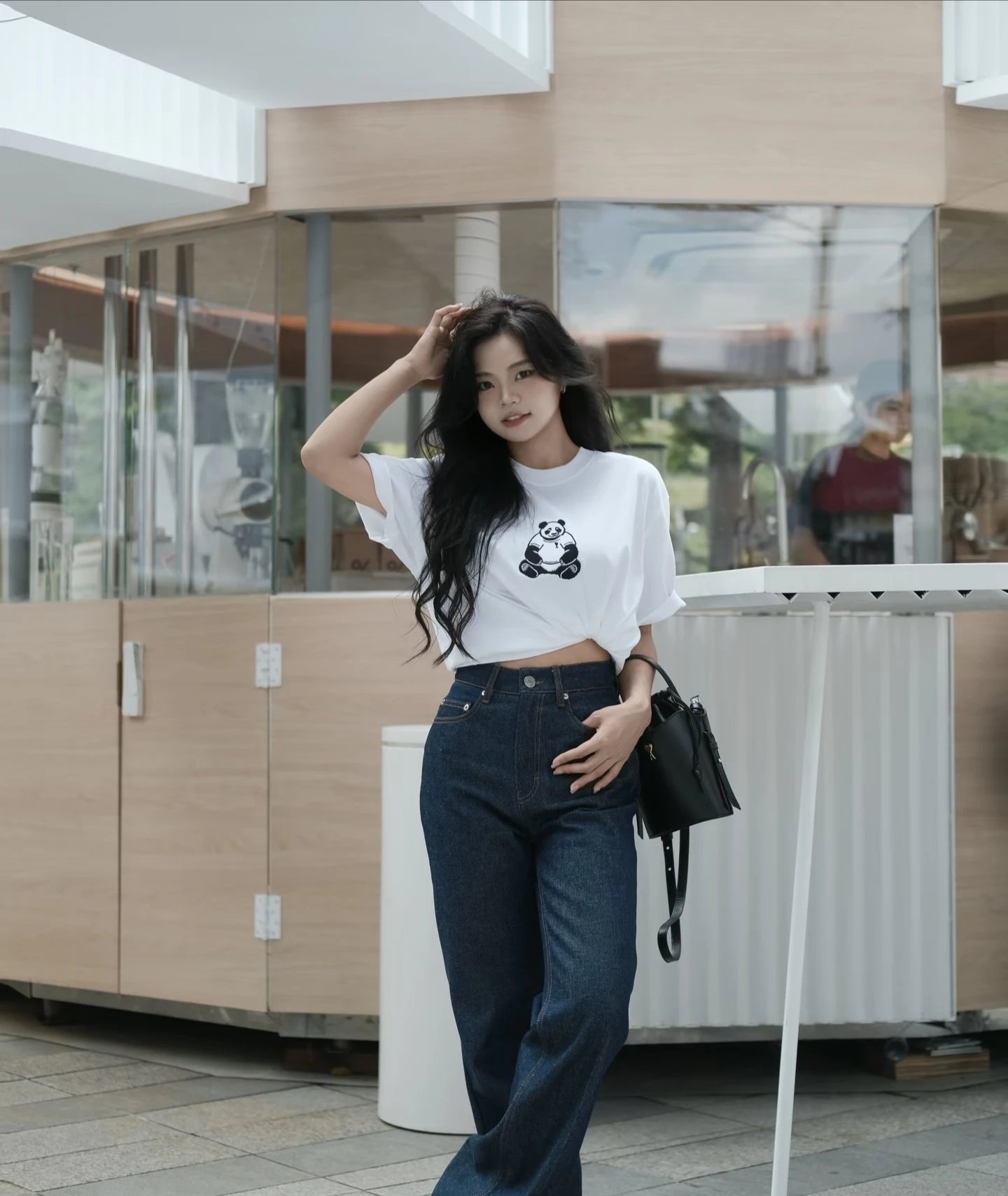 RD-C196 · Panda Embroidered T-Shirt showcase view 6
