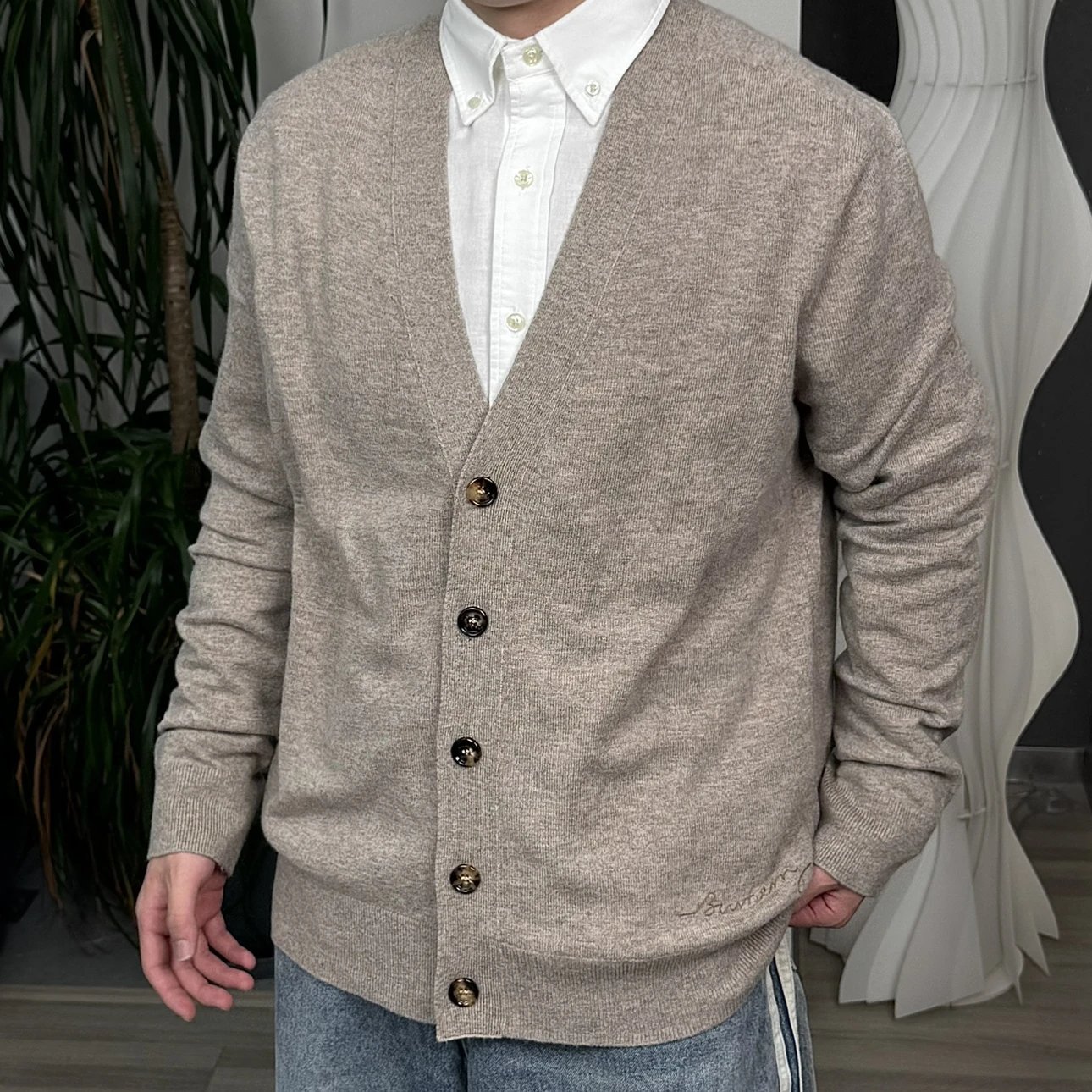 RD-C380 · V-Neck Cashmere-Wool Blend Cardigan showcase view 2