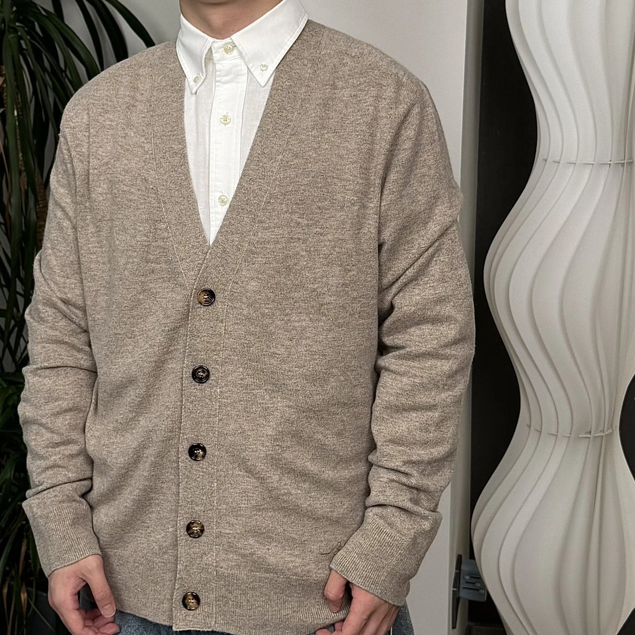 RD-C380 · V-Neck Cashmere-Wool Blend Cardigan showcase view 11