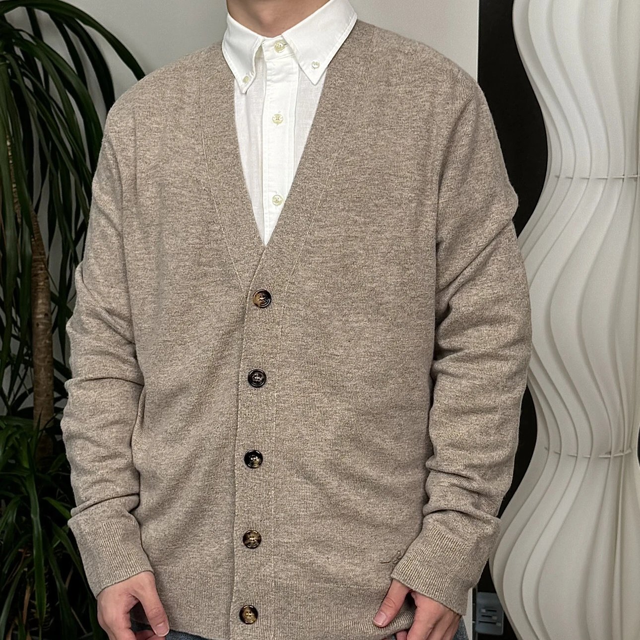 RD-C380 · V-Neck Cashmere-Wool Blend Cardigan showcase view 12