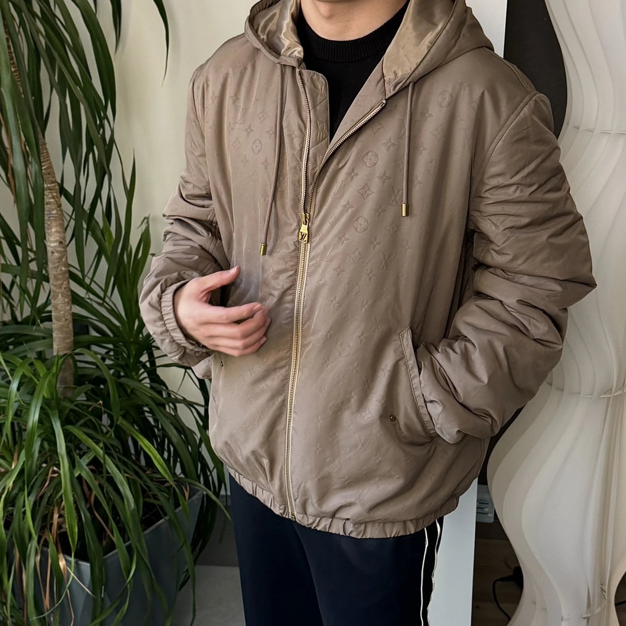 RD-C248 · Embossed Monogram Hooded Jacket showcase view 3