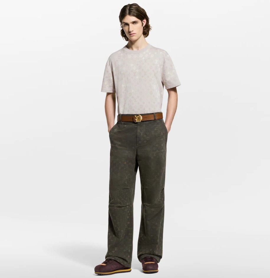 RD-C116 · Oatmeal Monogram Jacquard Knit T-Shirt showcase view 6