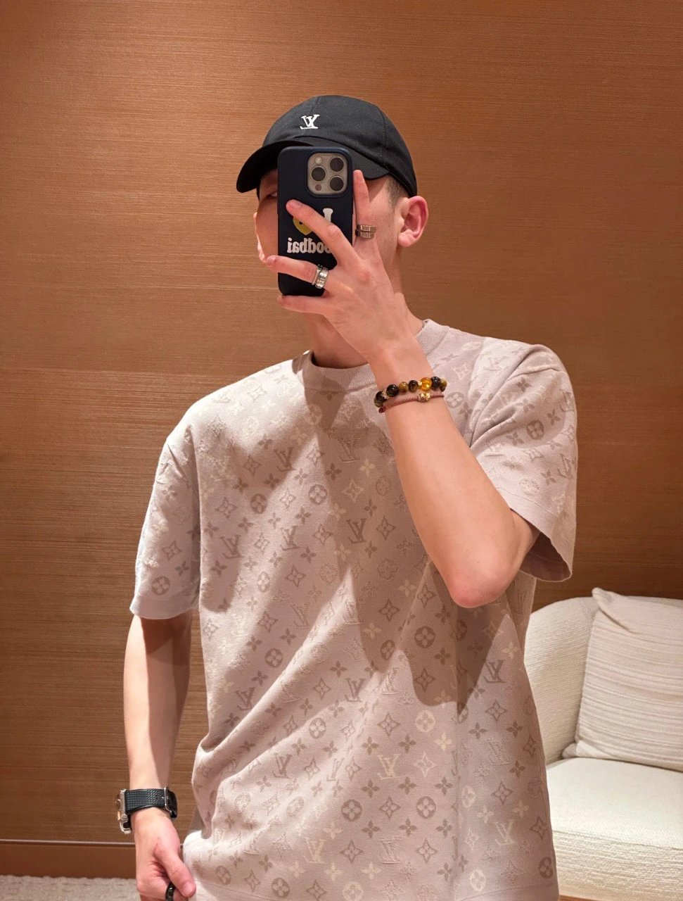 RD-C116 · Oatmeal Monogram Jacquard Knit T-Shirt showcase view 8
