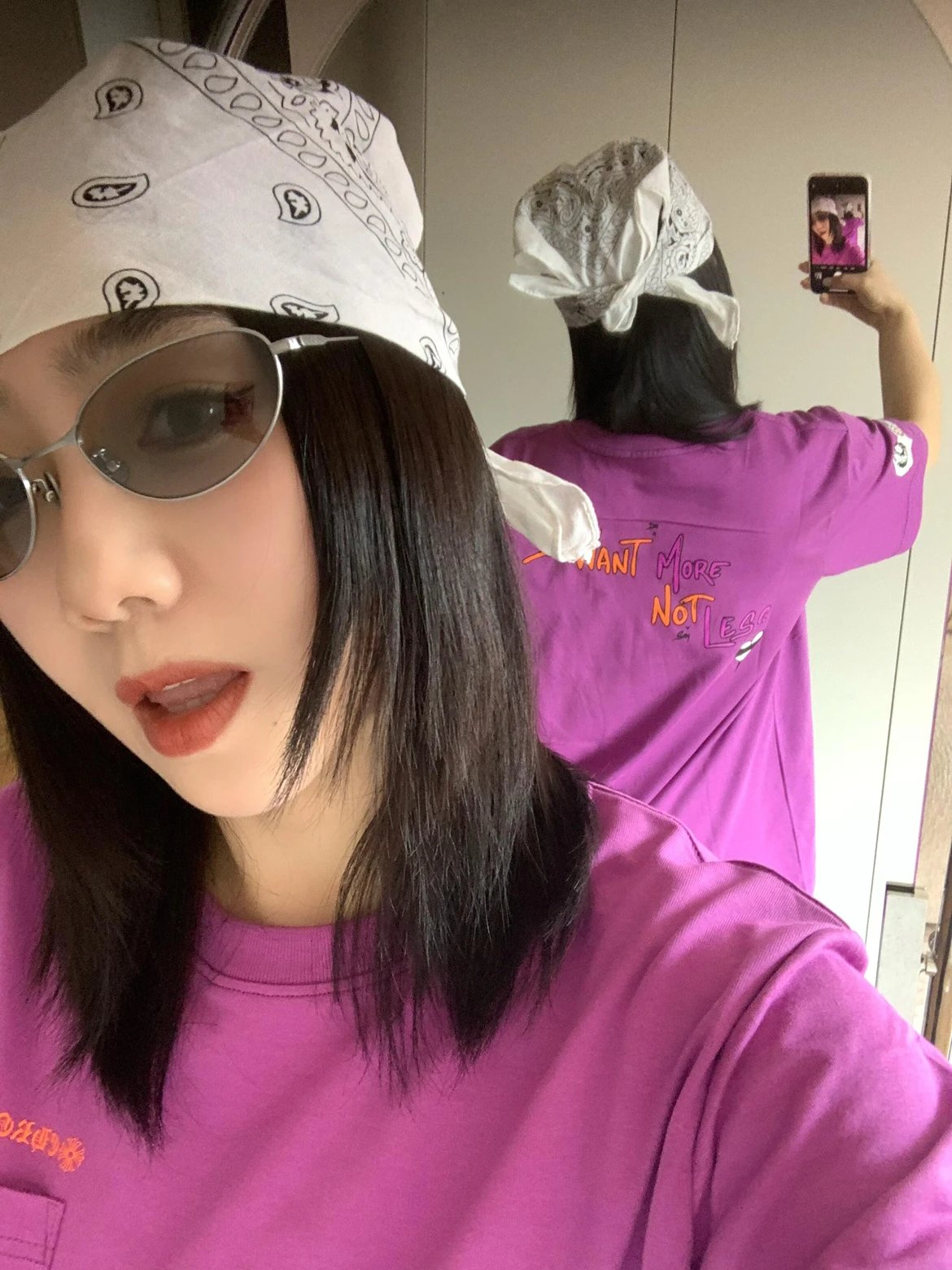 RD-C198 · Purple Graphic T-Shirt showcase view 5