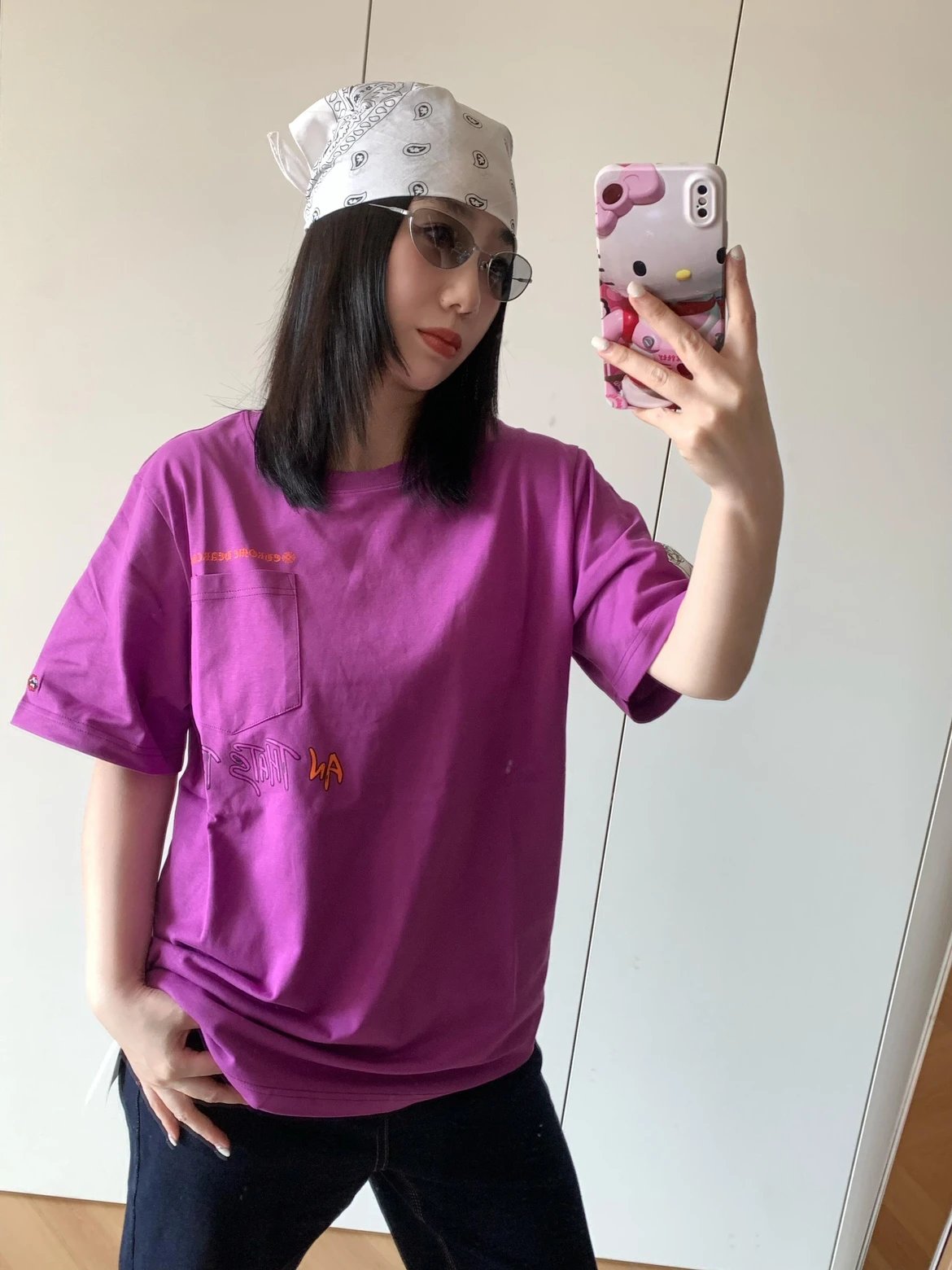 RD-C198 · Purple Graphic T-Shirt showcase view 7