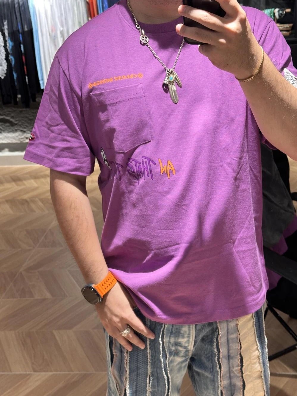 RD-C198 · Purple Graphic T-Shirt showcase view 8