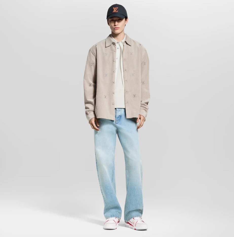 RD-C348 · Rhinestone Corduroy Overshirt showcase view 3