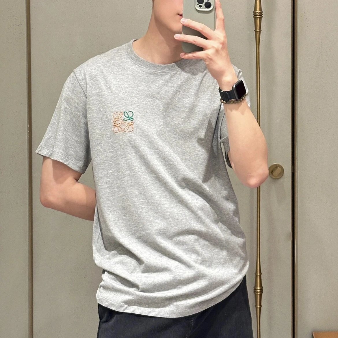 RD-C201 · Small-Logo Embroidered Crewneck T-Shirt showcase view 1