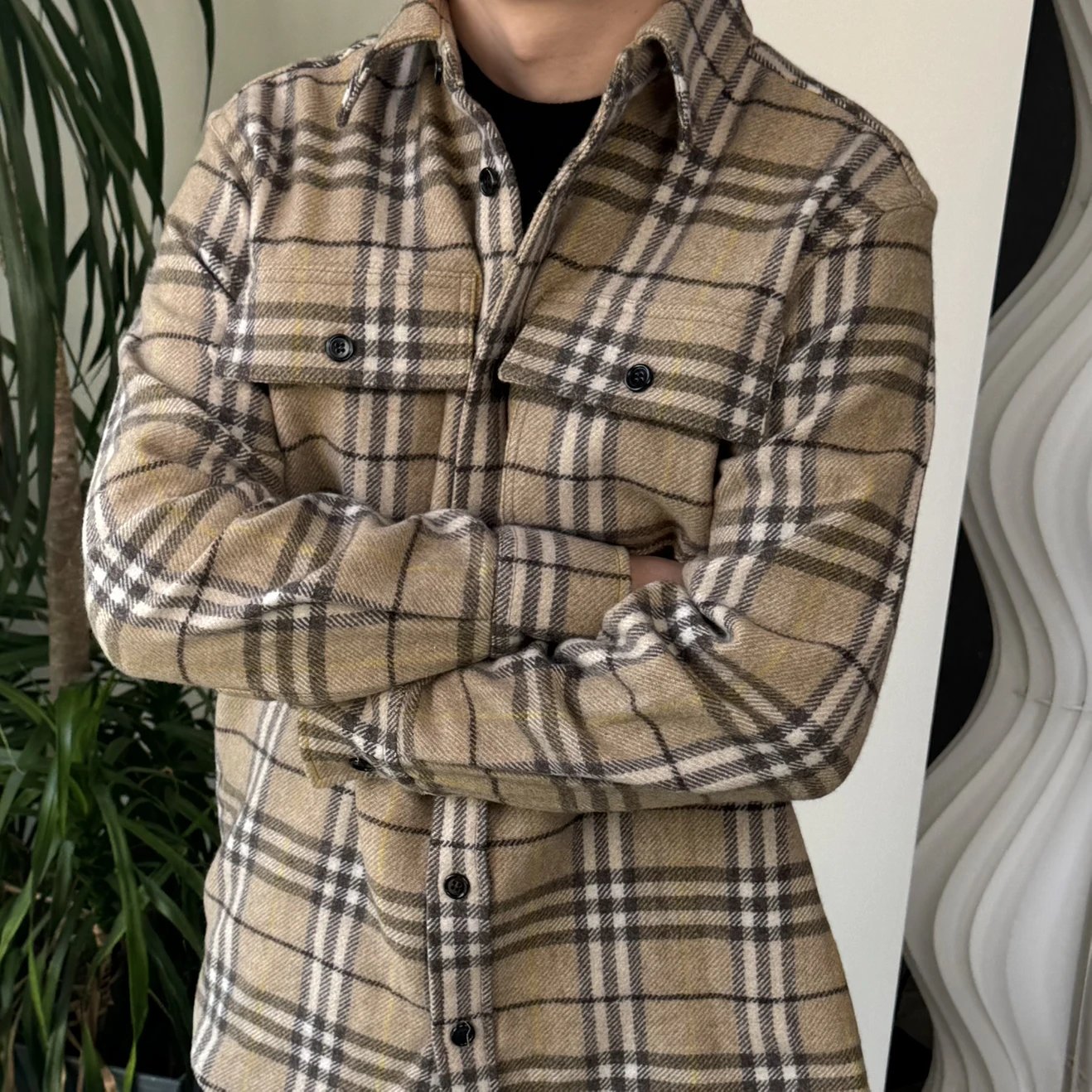 RD-C386 · Wool Plaid Overshirt showcase view 1