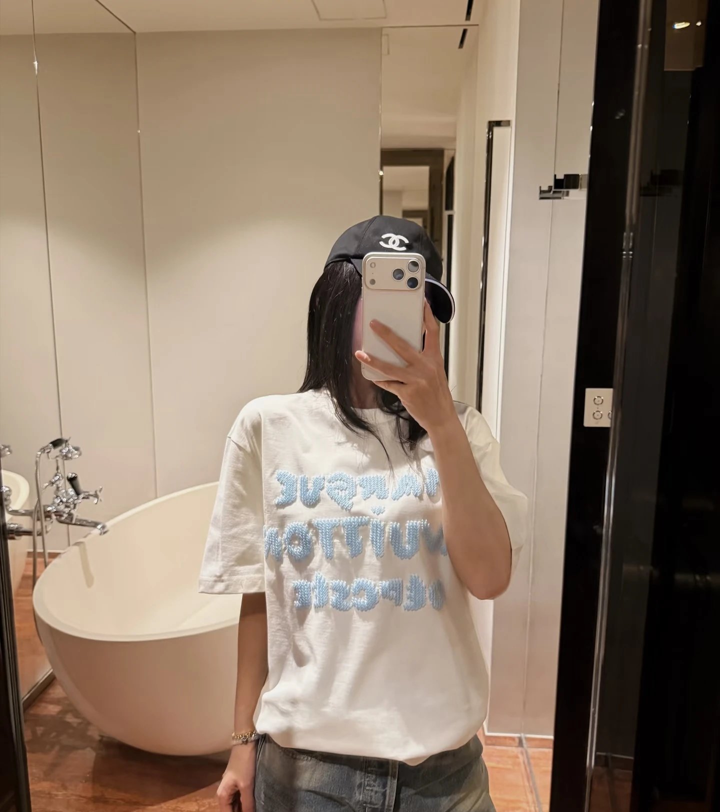RD-C202 · Embroidered Letter T-Shirt showcase view 12